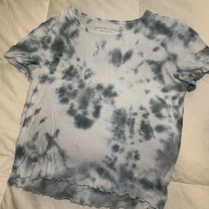 American Eagle Frill Hem Tie Dye Top